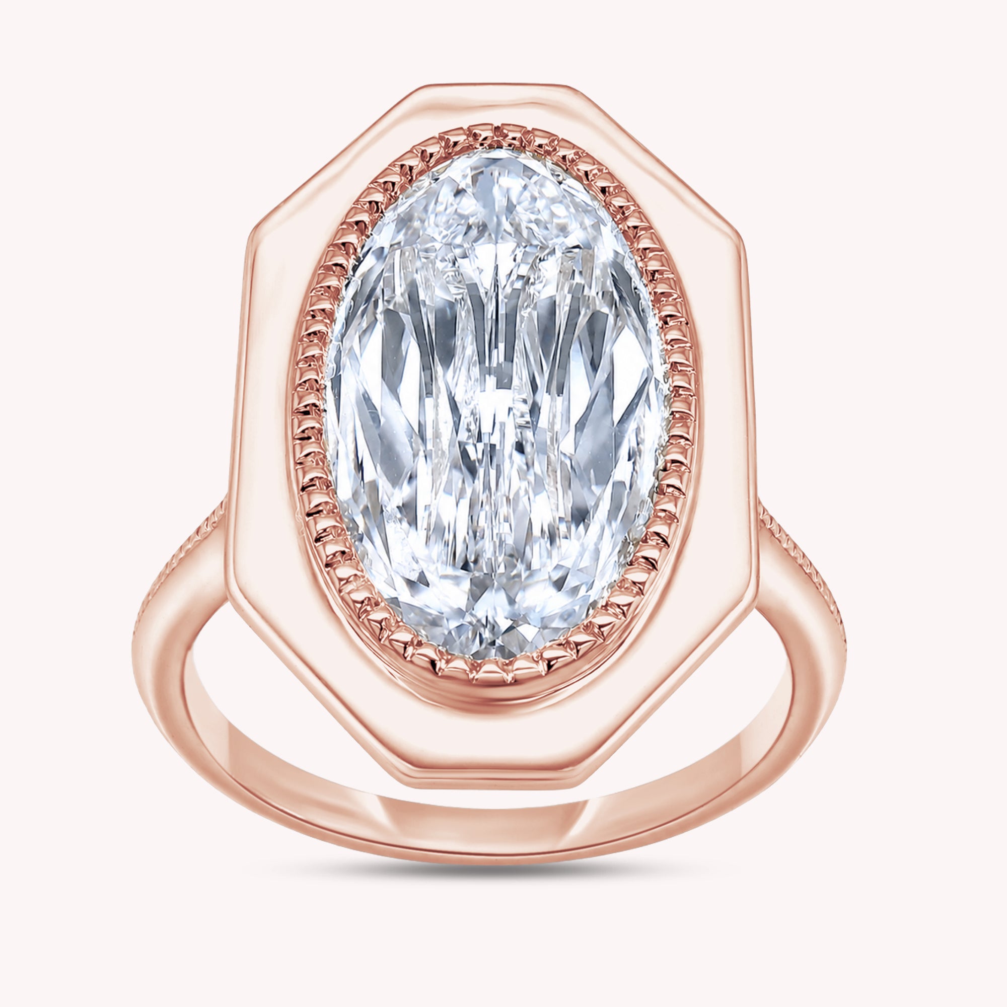 Solitaire Engagement Ring 4 Carat Oval Cut Lab Grown Diamond