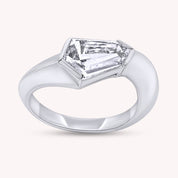 Solitaire Engagement Ring Shield Cut Lab Grown Diamond