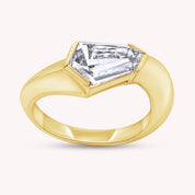 Solitaire Engagement Ring Shield Cut Lab Grown Diamond