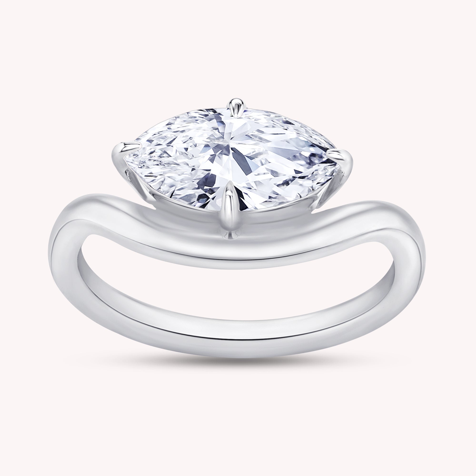 1 Carat Marquise Cut Lab Grown Diamond Solitaire Engagement Ring