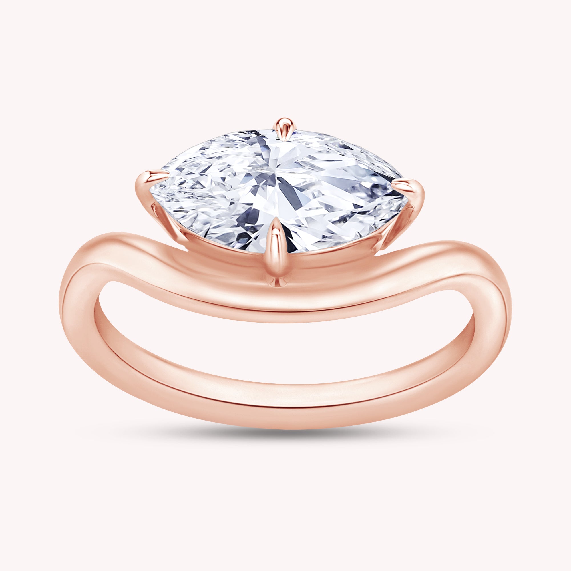 1 Carat Marquise Cut Lab Grown Diamond Solitaire Engagement Ring