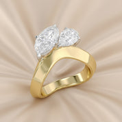 Toi Et Moi Ring 3.50 Carat Oval & Pear Lab Grown Diamond