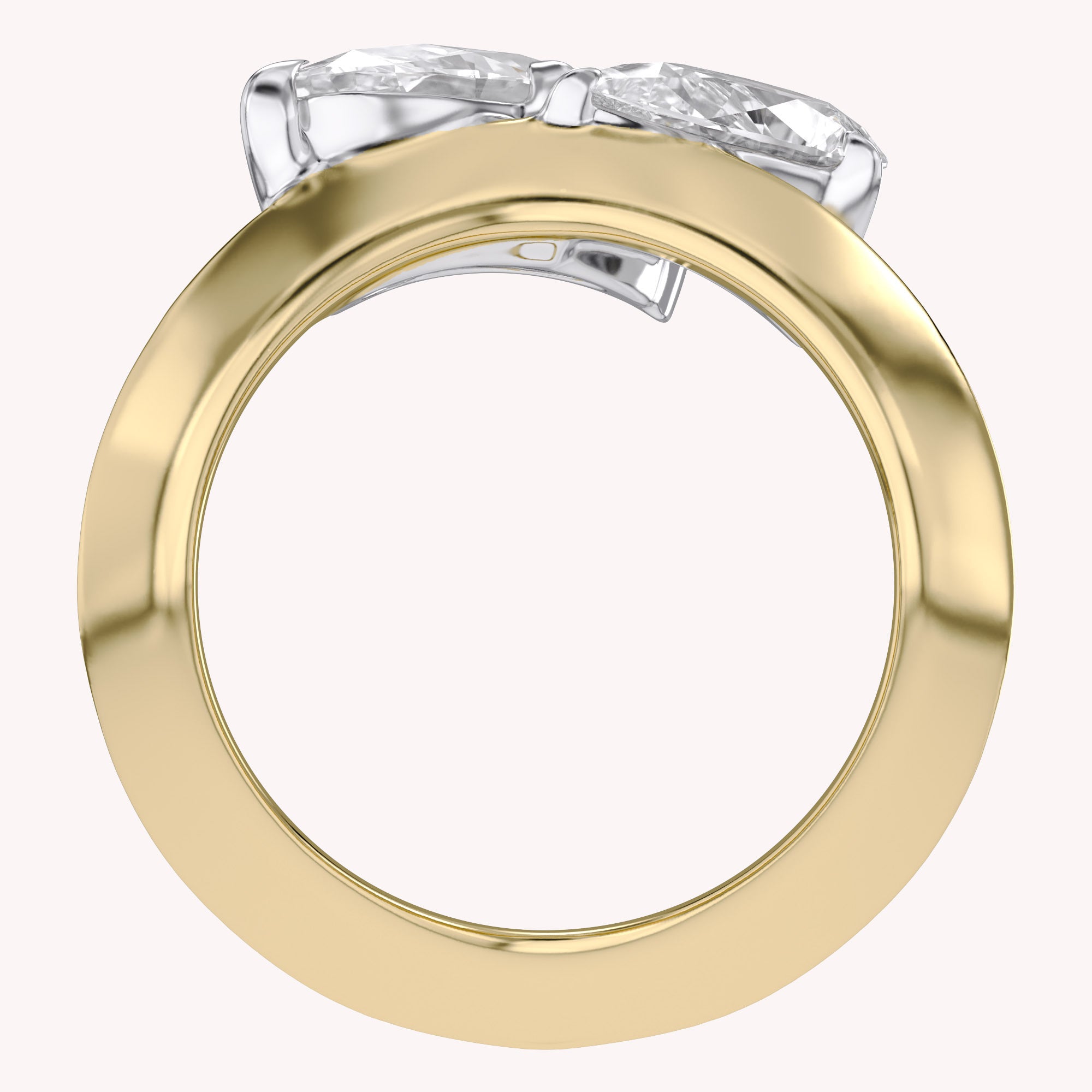Toi Et Moi Ring 3.50 Carat Oval & Pear Lab Grown Diamond