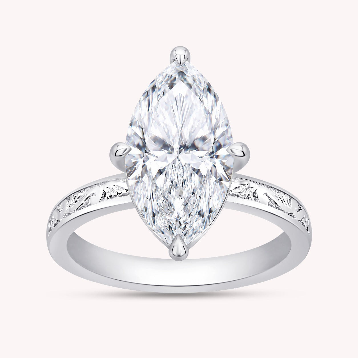 Filigree Solitaire Engagement Ring Lab Grown Diamond