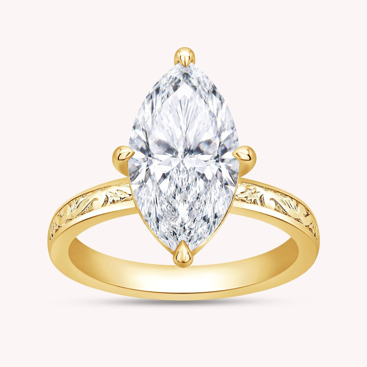 Filigree Solitaire Engagement Ring Lab Grown Diamond
