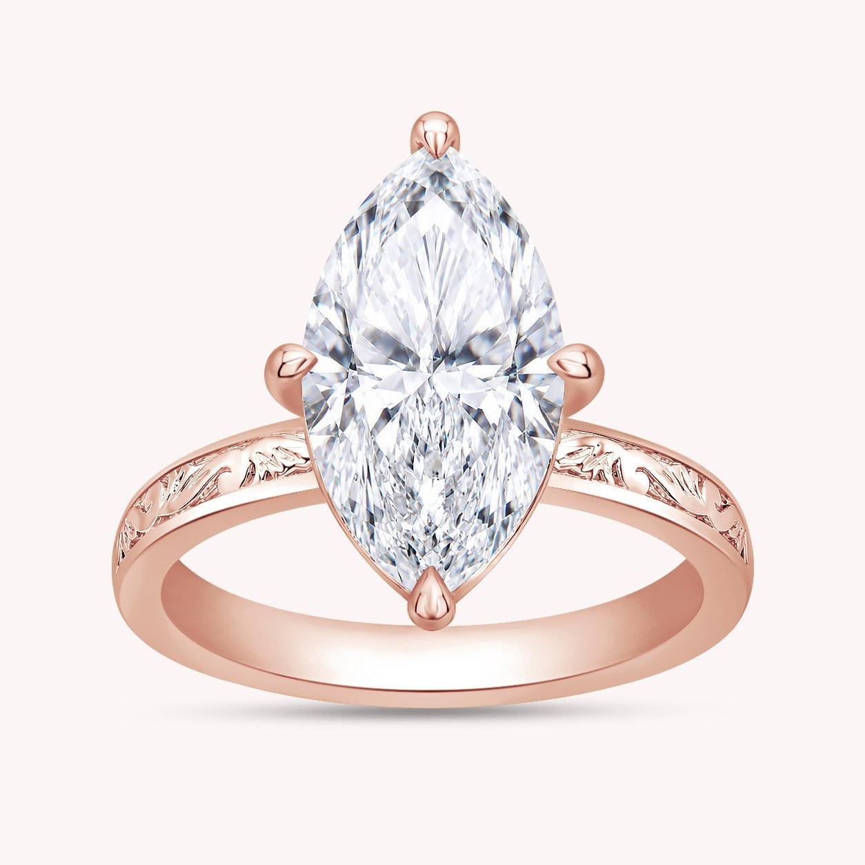 Filigree Solitaire Engagement Ring Lab Grown Diamond