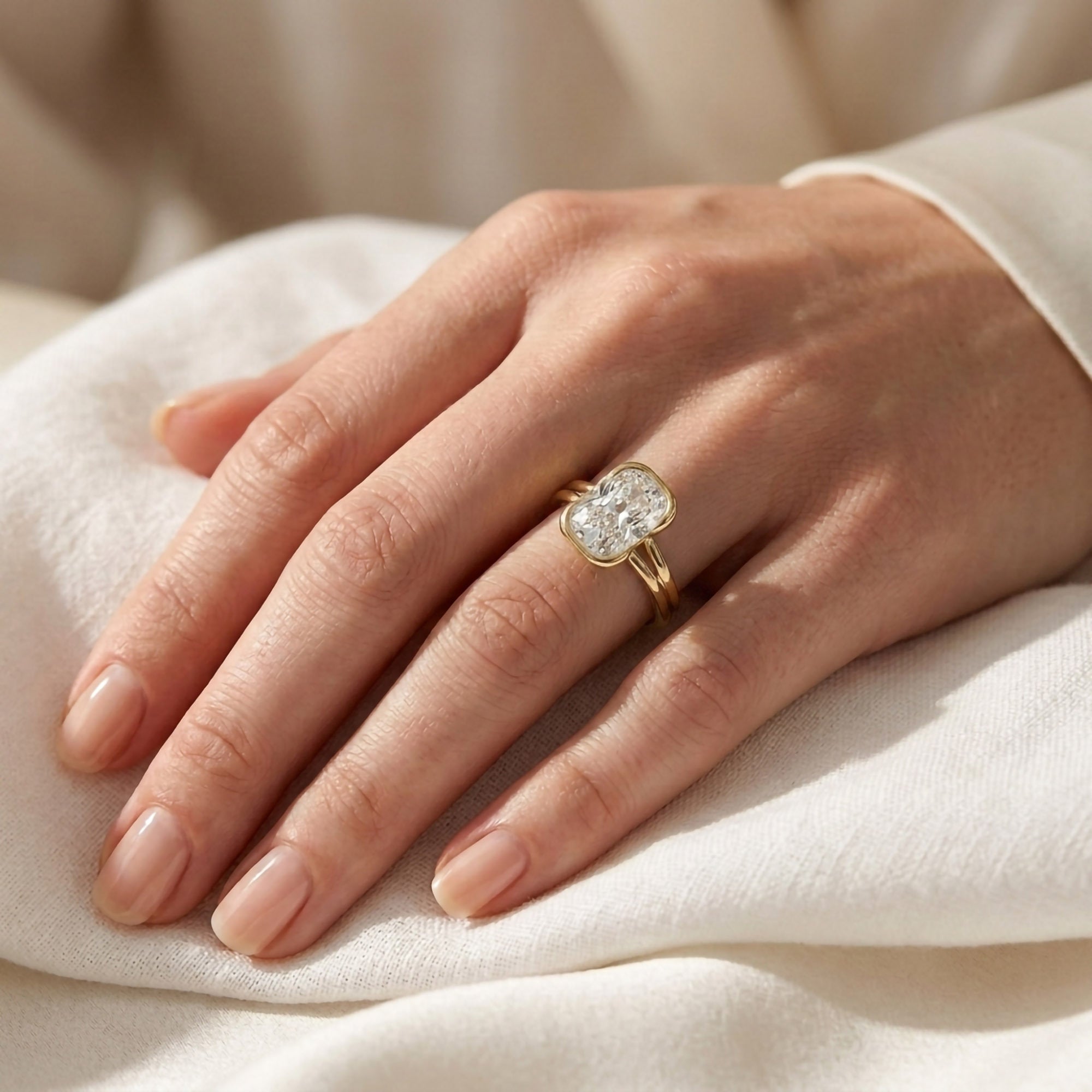 5.50 Carat  Ashoka Oval Cut Lab Grown Diamond Solitaire Engagement Ring