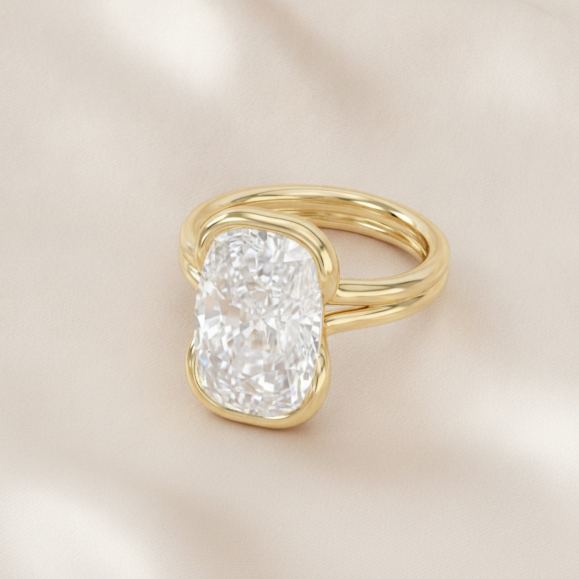 5.50 Carat  Ashoka Oval Cut Lab Grown Diamond Solitaire Engagement Ring