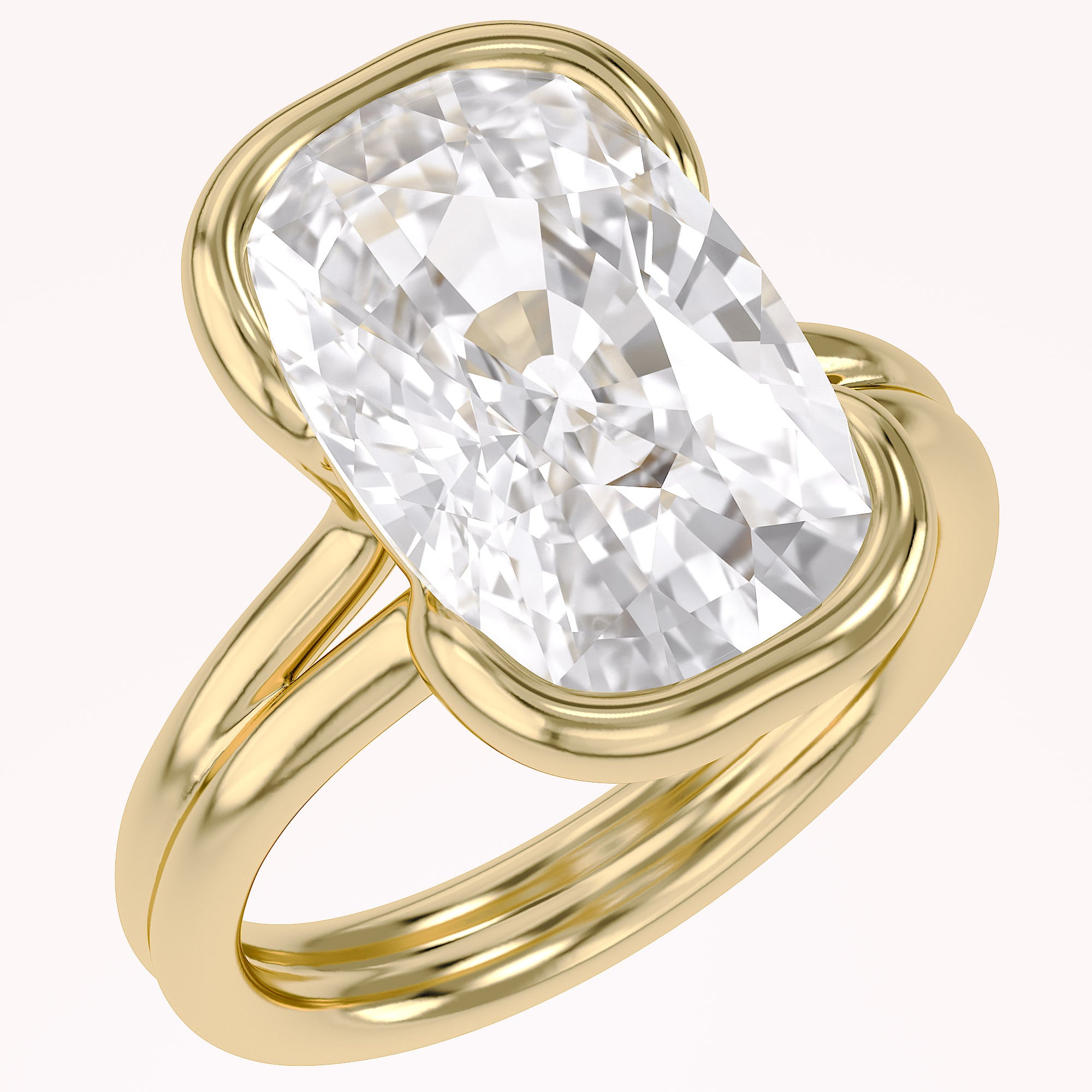 5.50 Carat  Ashoka Oval Cut Lab Grown Diamond Solitaire Engagement Ring