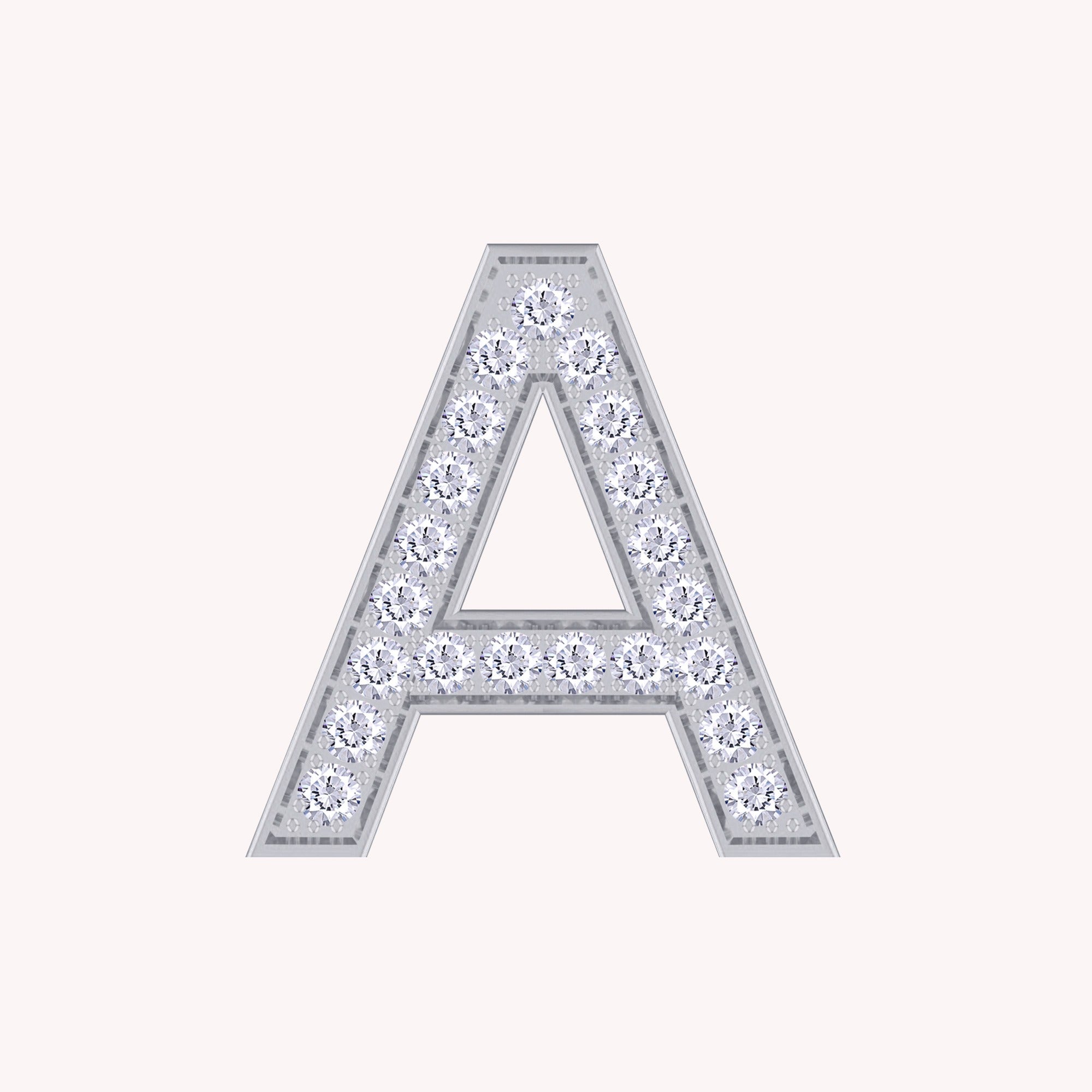 Initial Letter Pendant Round Cut Lab Grown Diamond