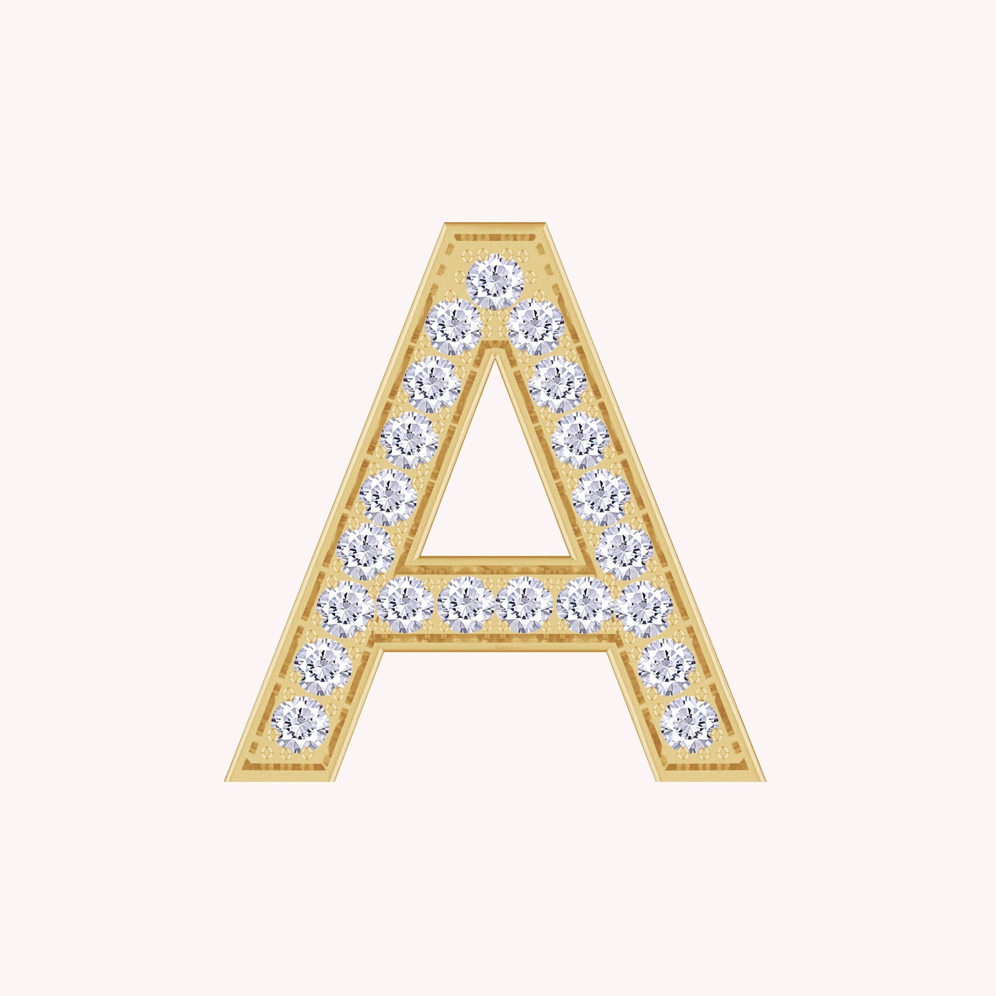 Initial Letter Pendant Round Cut Lab Grown Diamond