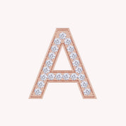 Initial Letter Pendant Round Cut Lab Grown Diamond