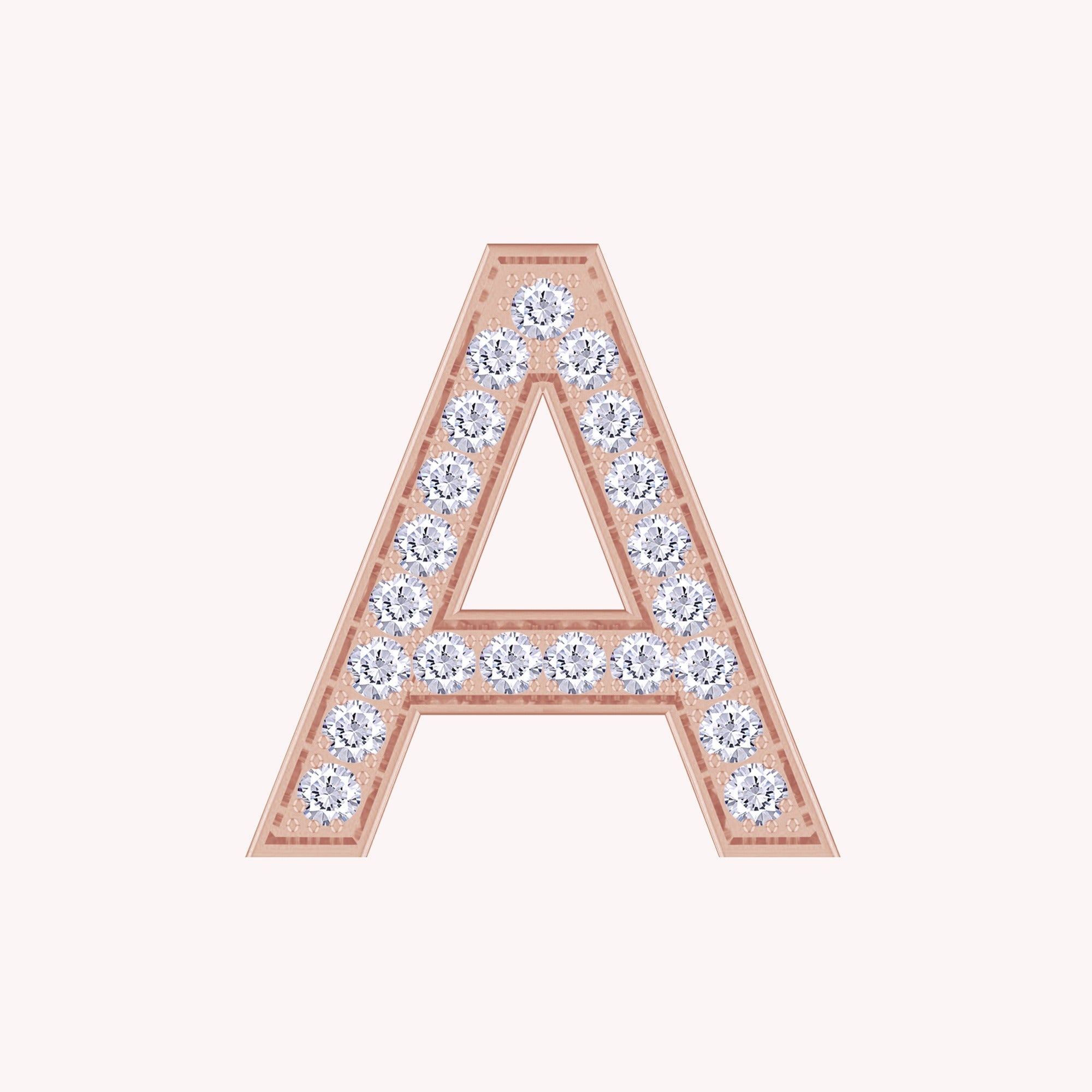 Initial Letter Pendant Round Cut Lab Grown Diamond