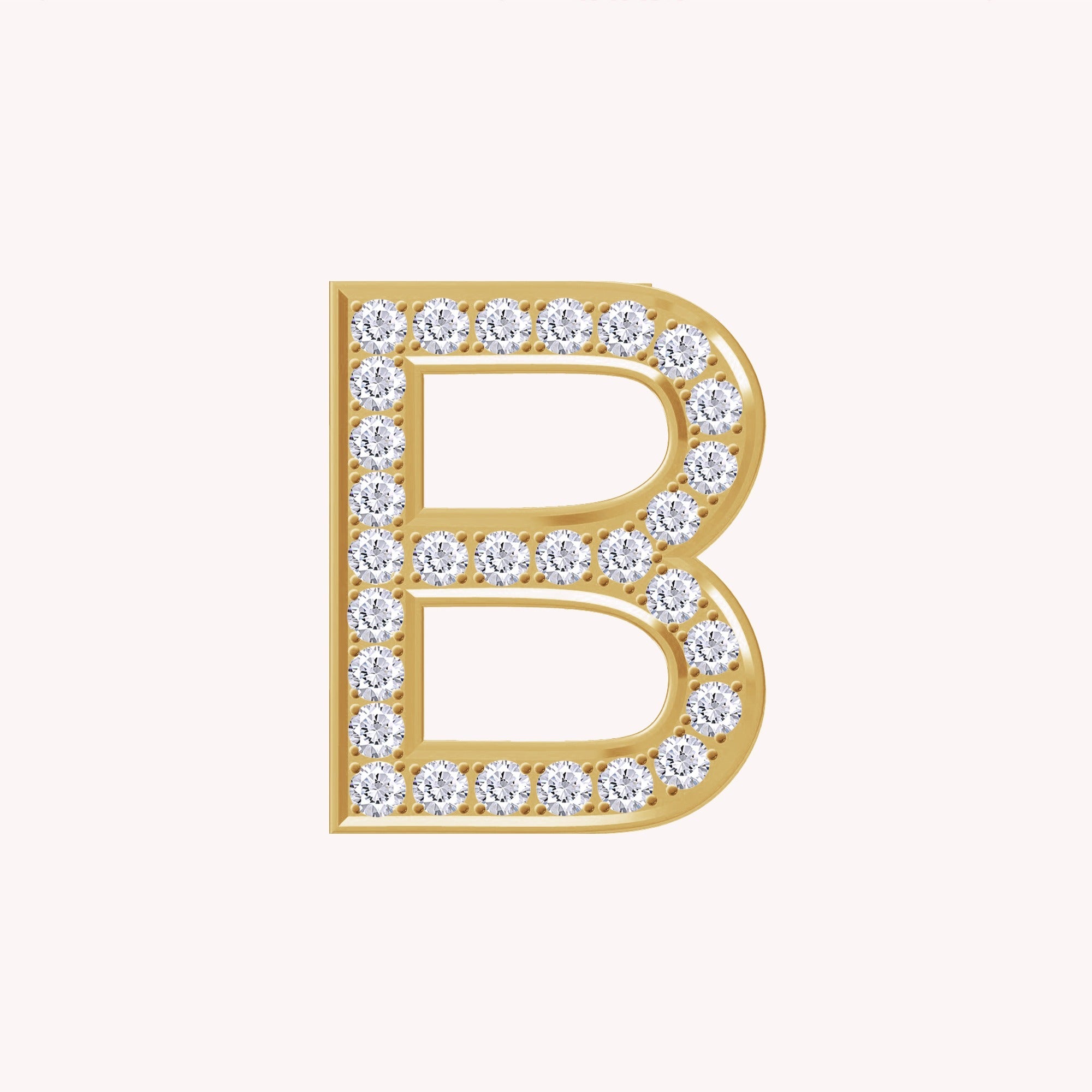 Initial Letter Pendant Round Cut Lab Grown Diamond