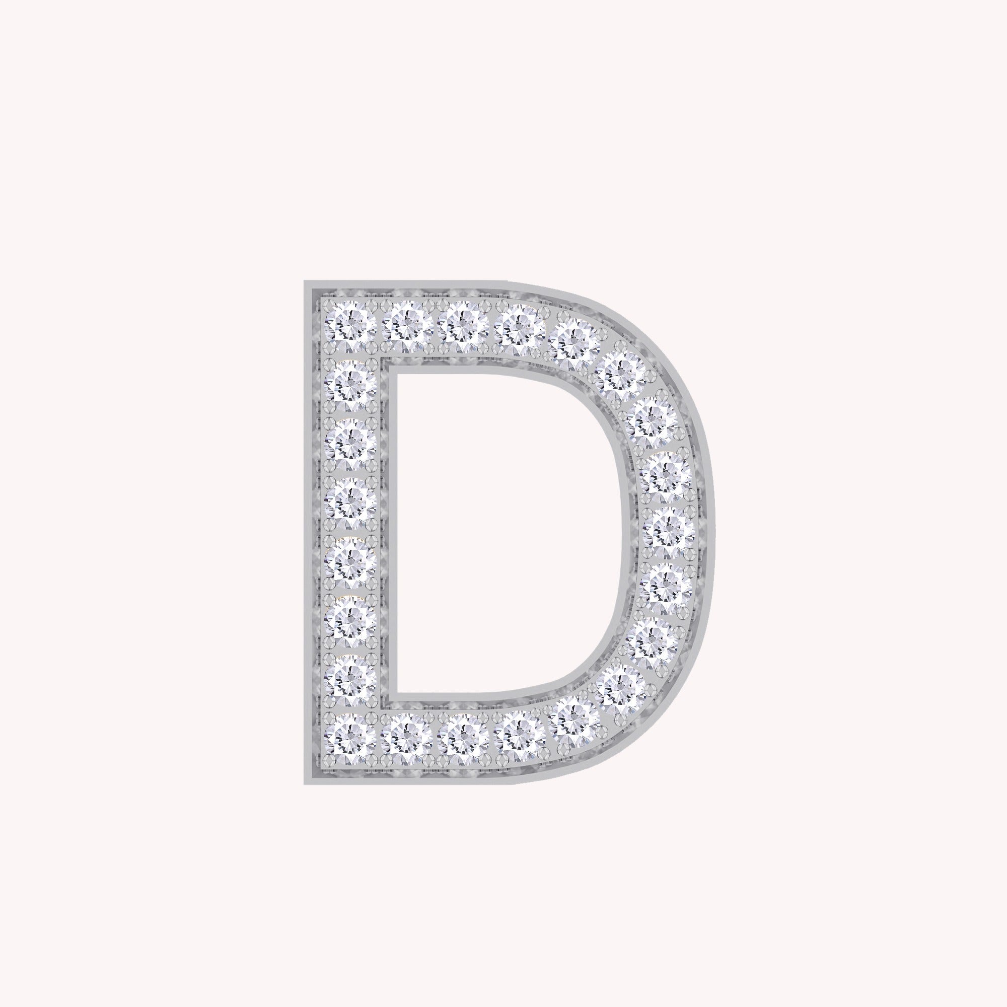 Initial Letter Pendant Round Cut Lab Grown Diamond