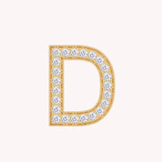 Initial Letter Pendant Round Cut Lab Grown Diamond