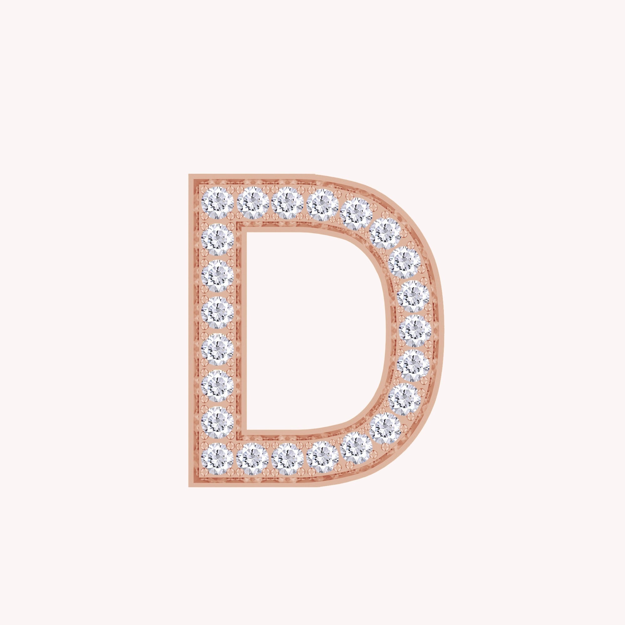 Initial Letter Pendant Round Cut Lab Grown Diamond