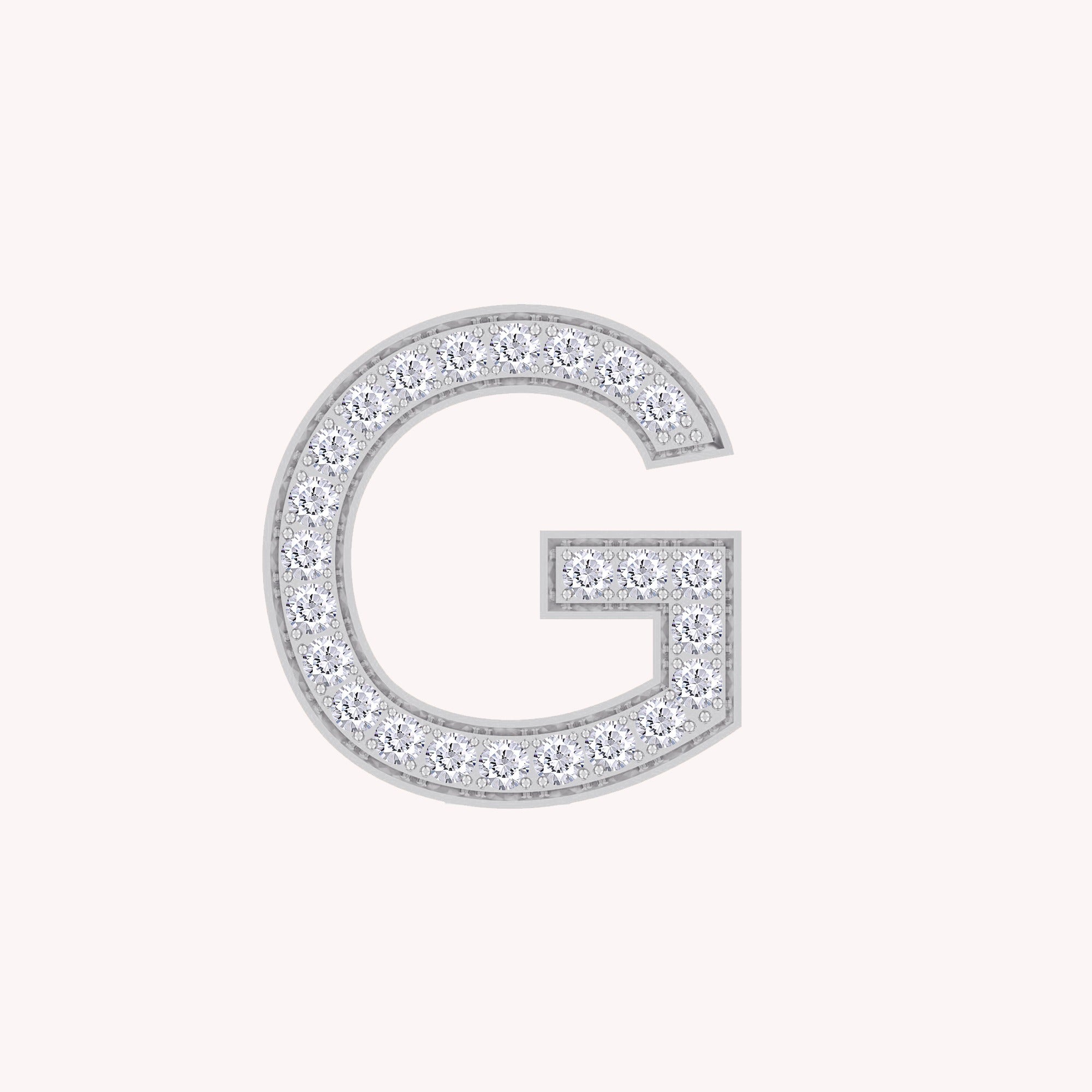 Initial Letter Pendant Round Cut Lab Grown Diamond