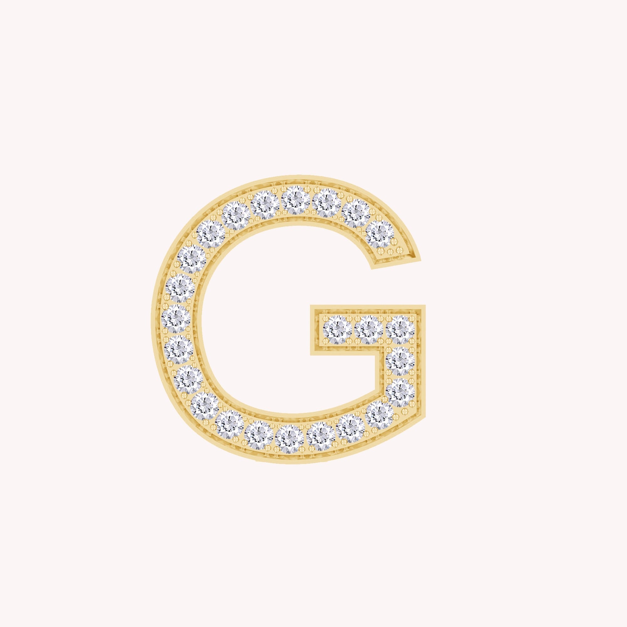 Initial Letter Pendant Round Cut Lab Grown Diamond