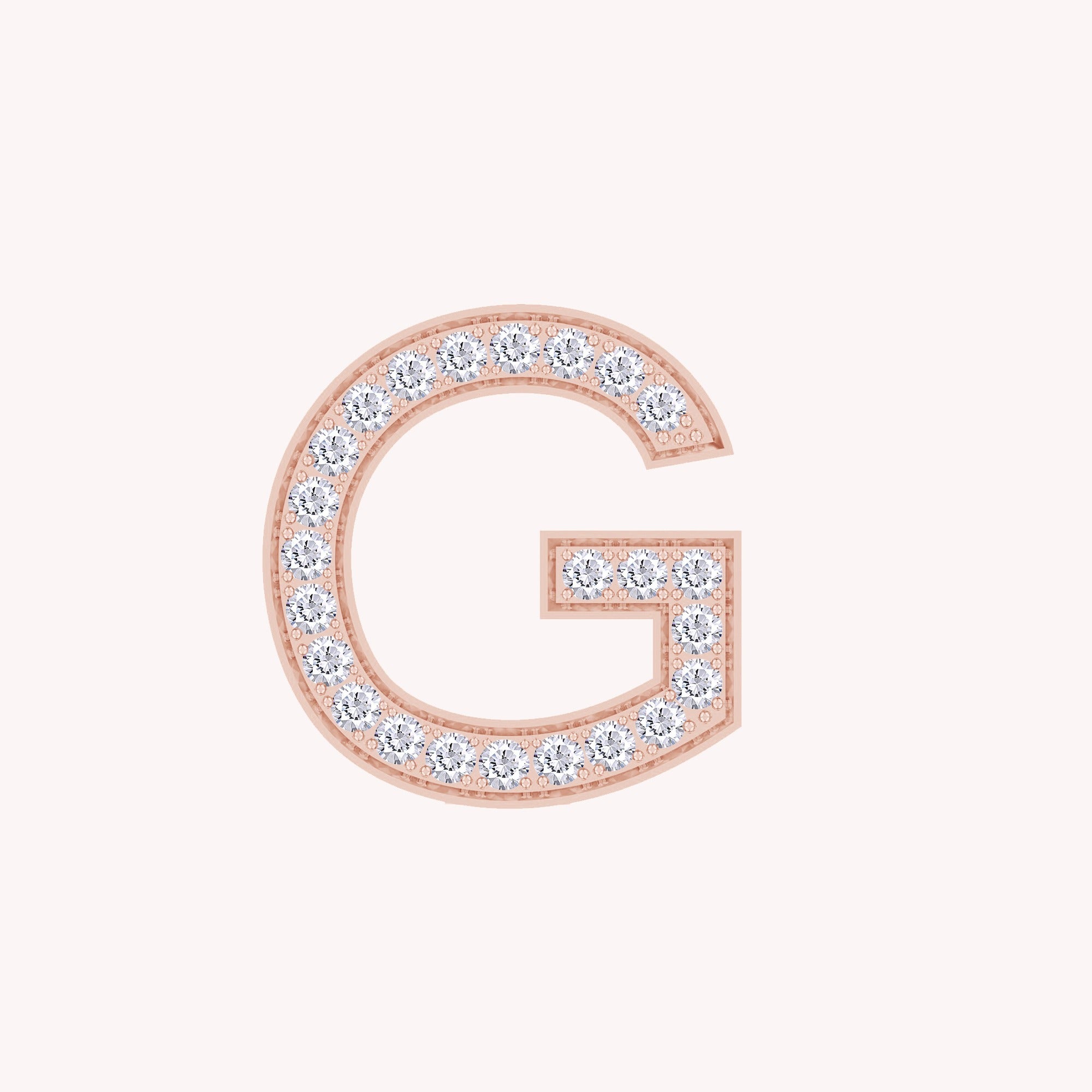 Initial Letter Pendant Round Cut Lab Grown Diamond