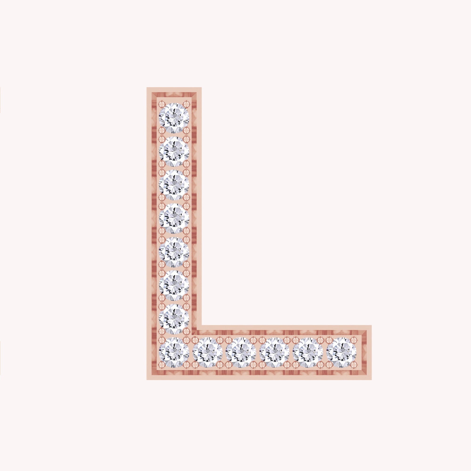 Initial Letter Pendant Round Cut Lab Grown Diamond