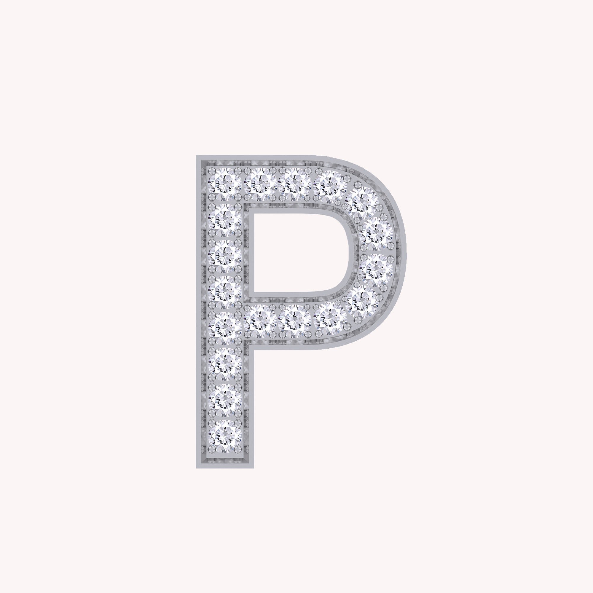 Initial Letter Pendant Round Cut Lab Grown Diamond