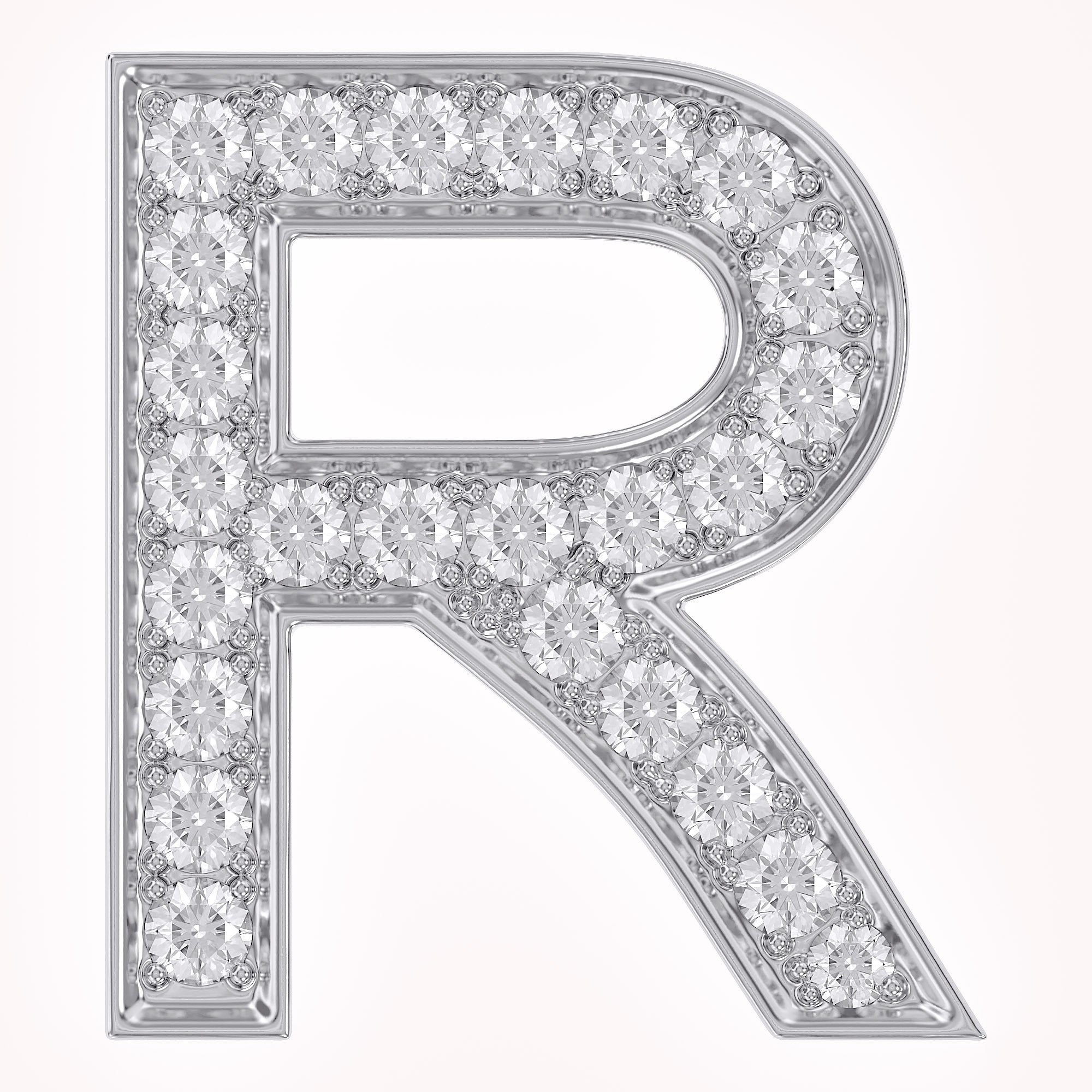 Initial Letter Pendant Round Cut Lab Grown Diamond