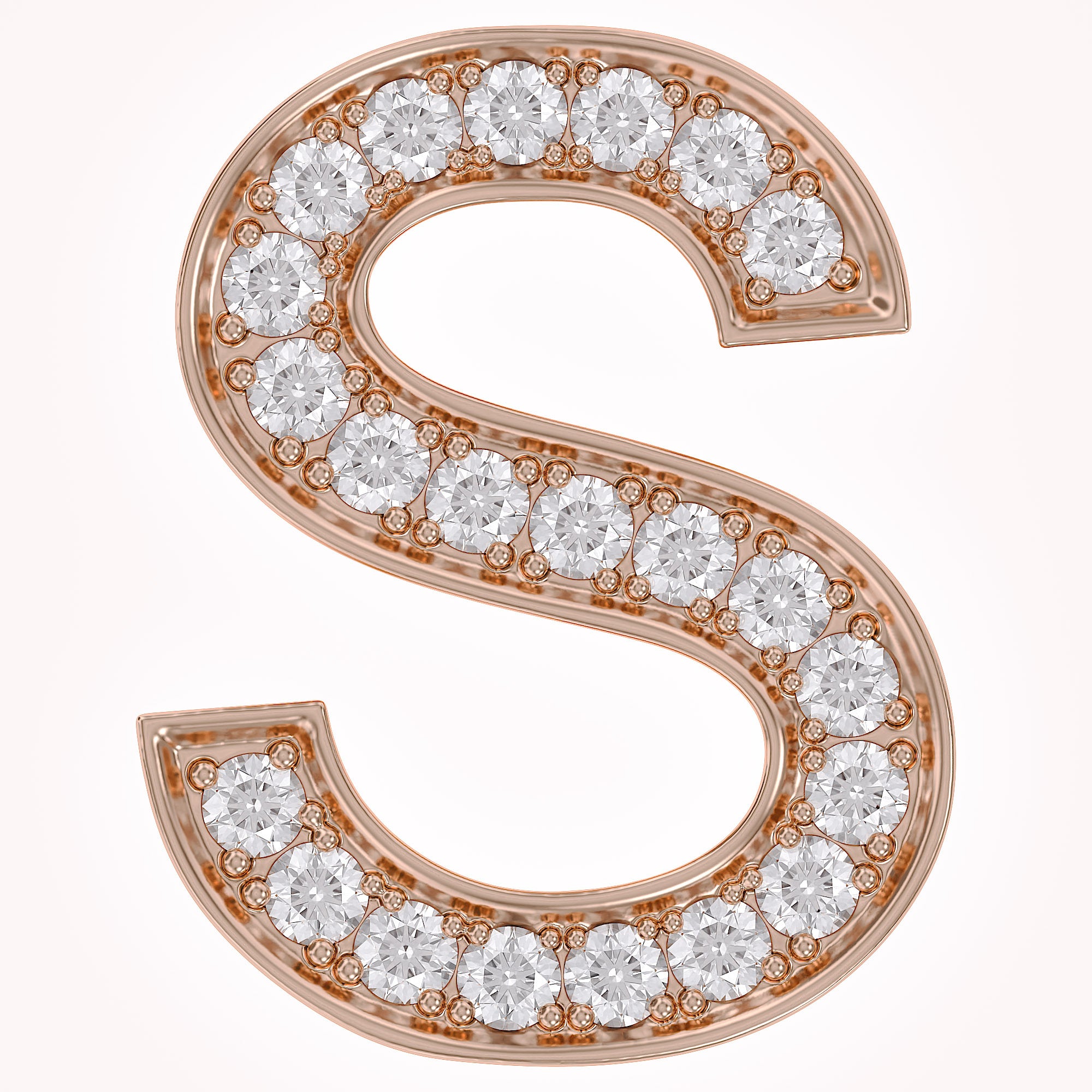 Initial Letter Pendant Round Cut Lab Grown Diamond