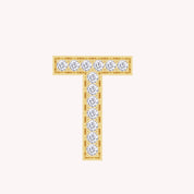Initial Letter Pendant Round Cut Lab Grown Diamond