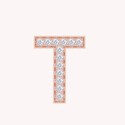 Initial Letter Pendant Round Cut Lab Grown Diamond