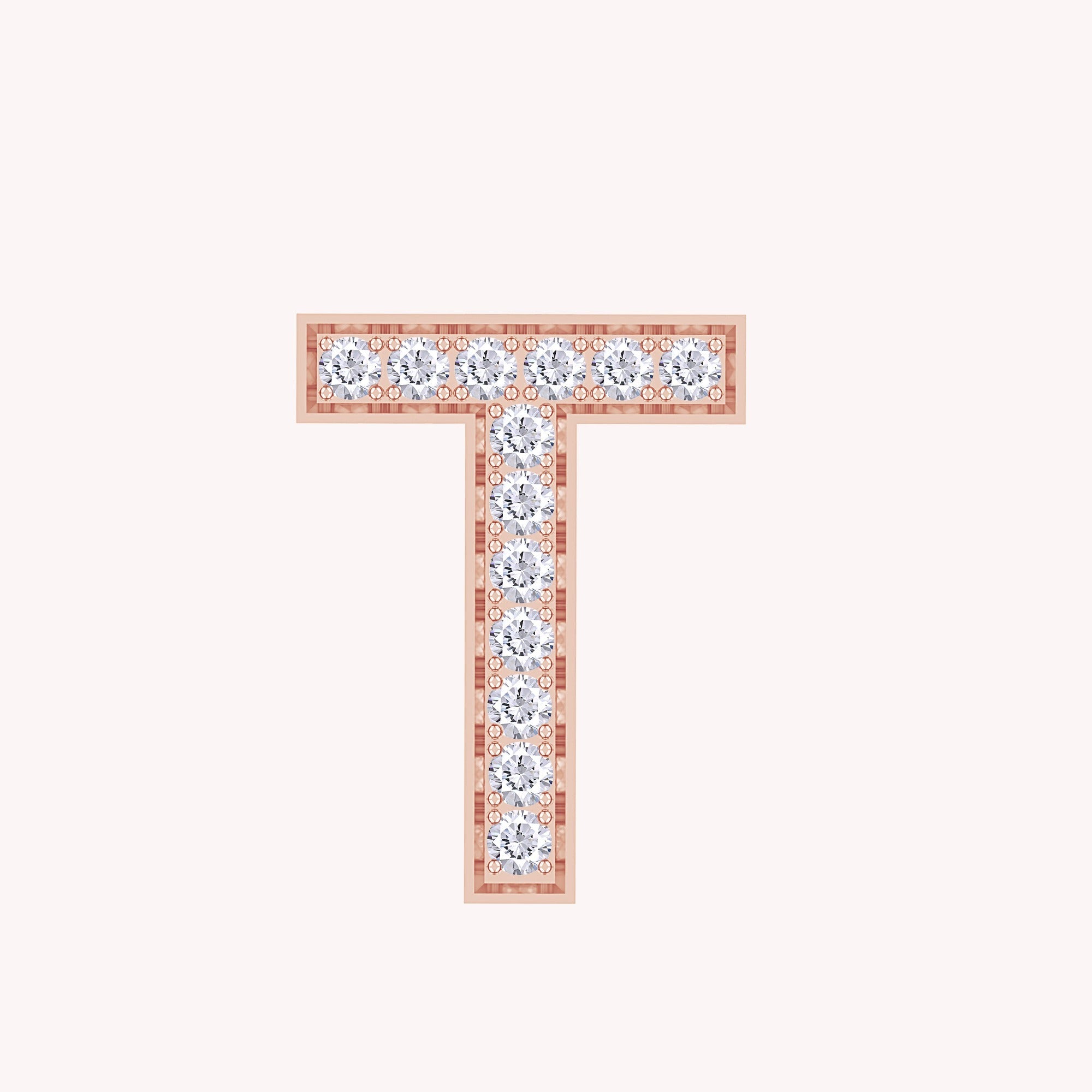 Initial Letter Pendant Round Cut Lab Grown Diamond