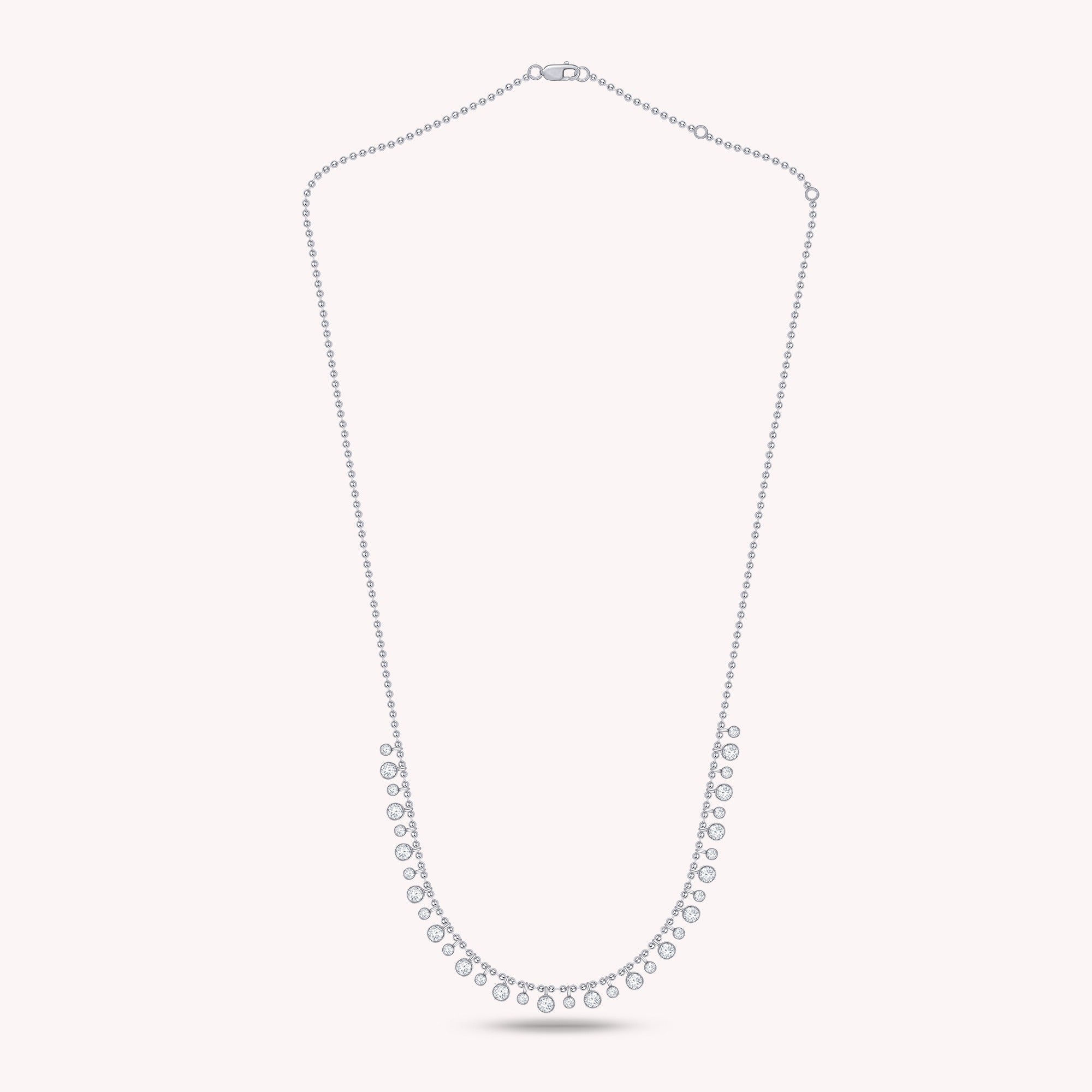 1.30 Carat Lab Grown Diamond Drop Bead Chain Necklace