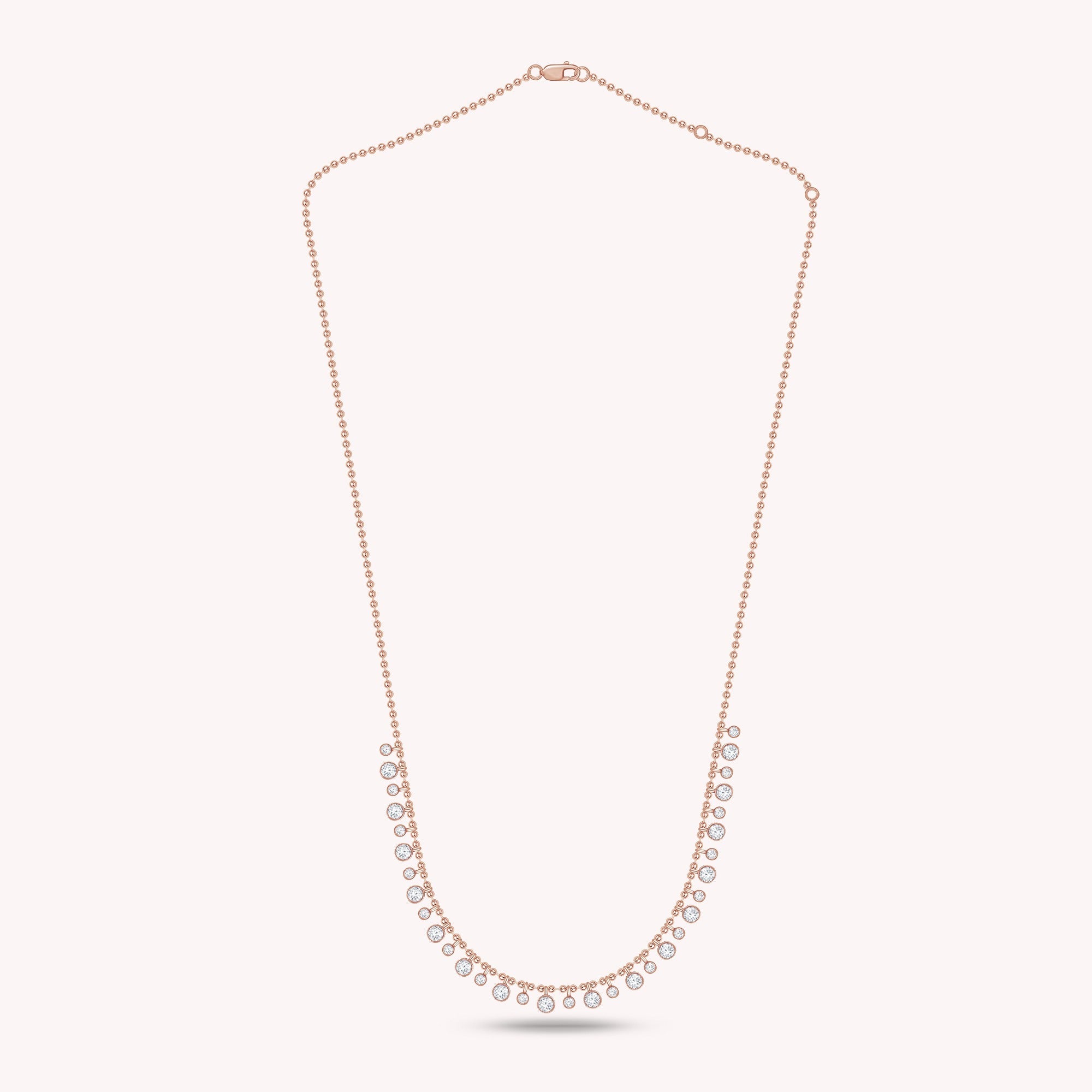 1.30 Carat Lab Grown Diamond Drop Bead Chain Necklace