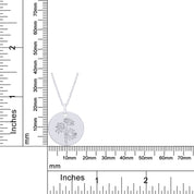 Flower Disc Charm Pendant Necklace 18K Gold Plated