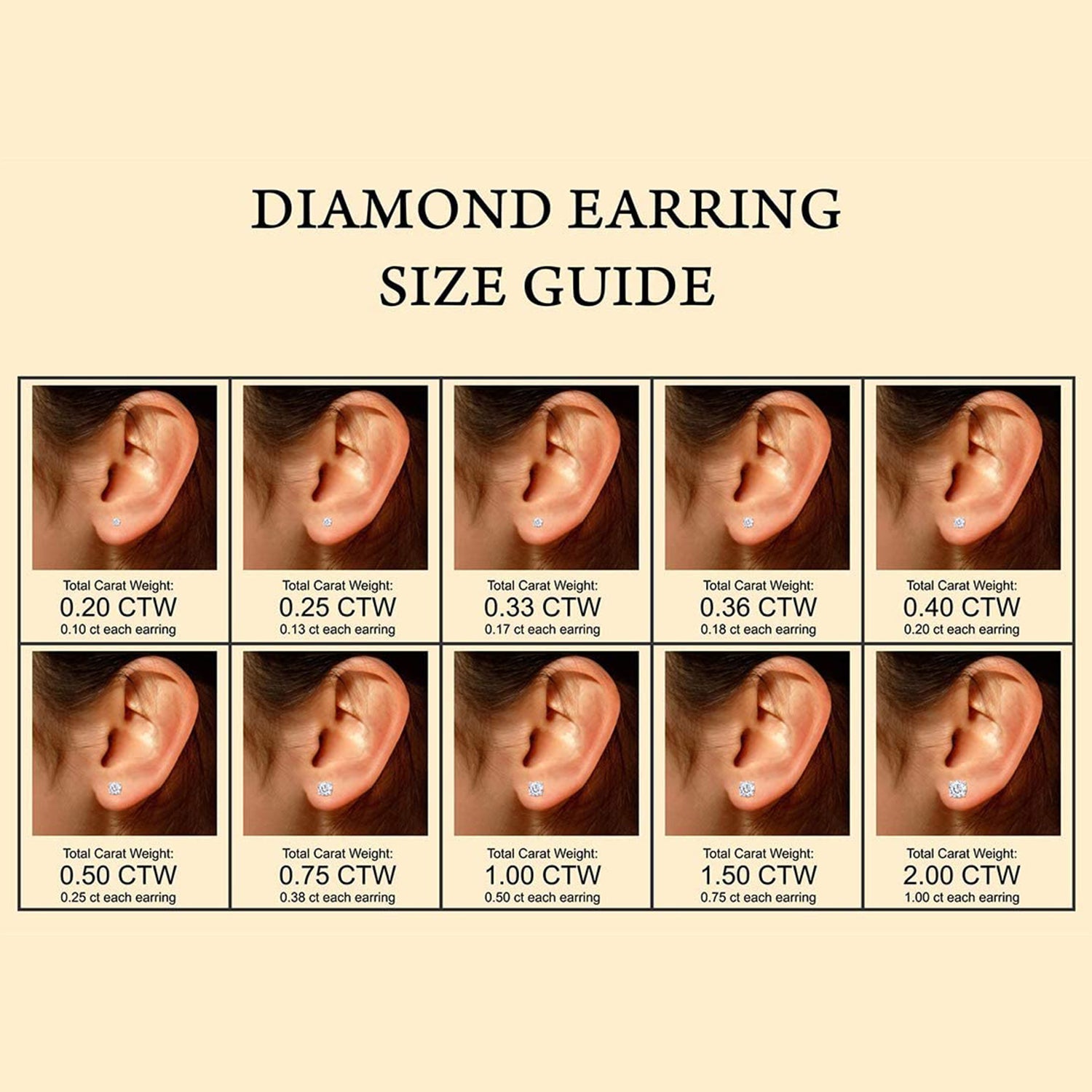 Round Natural Diamond Stud (IGI Certified 0.70 ct & up) Plus Quality Friction Back Earrings in 14k Solid Gold, 0.04 Ctw - 2.00 Ctw Gift For Her