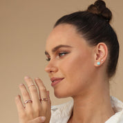 7MM Turquoise Gemstone Dome Button Stud Earrings Sterling Silver