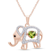 Elephant Pendant Necklace Sterling Silver