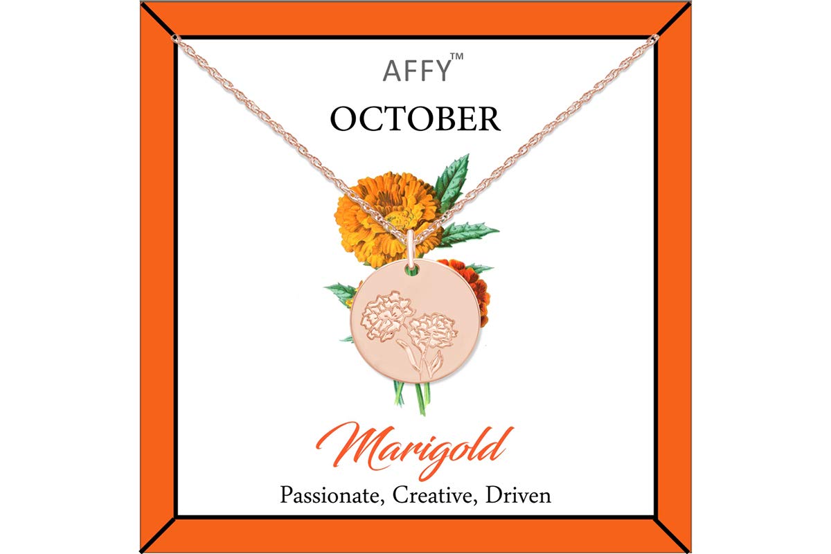 Flower Disc Charm Pendant Necklace 18K Gold Plated