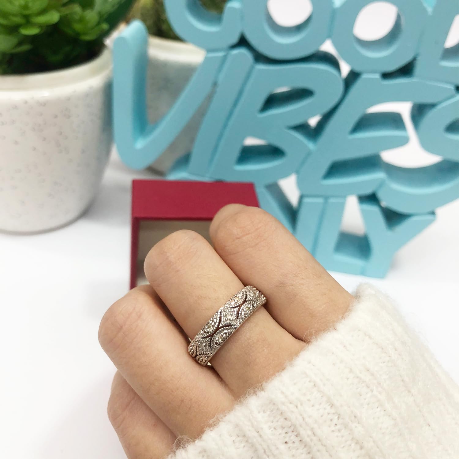 Lab Created Moissanite Wedding Band Ring for Women