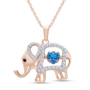 Elephant Pendant Necklace Sterling Silver