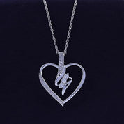 3 Stone Swirl Heart Lab Grown Diamond Pendant Necklace