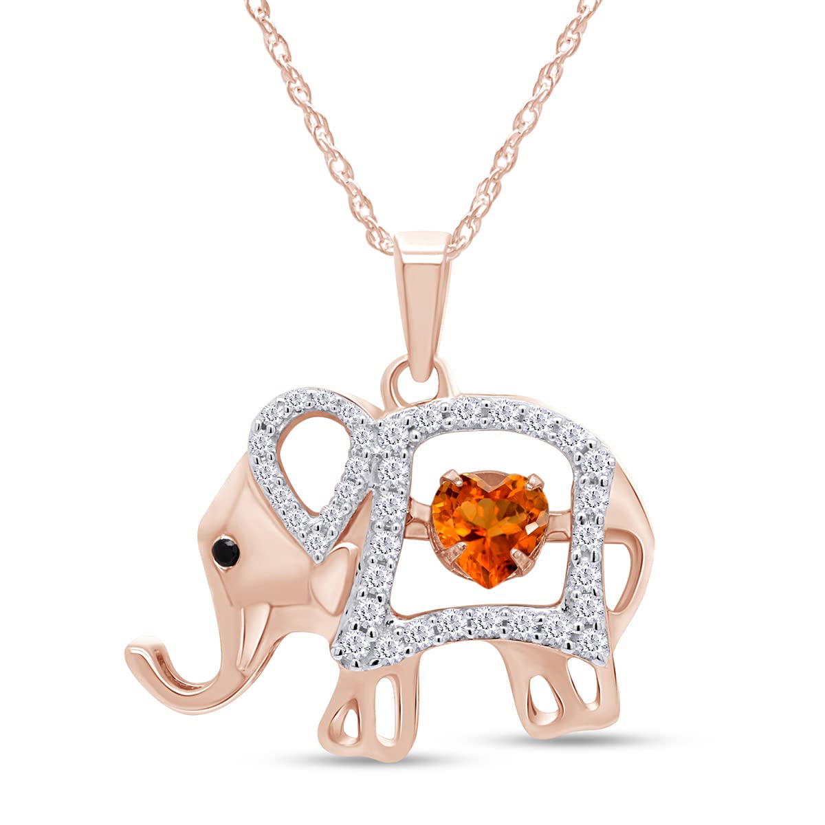 Elephant Pendant Necklace Sterling Silver