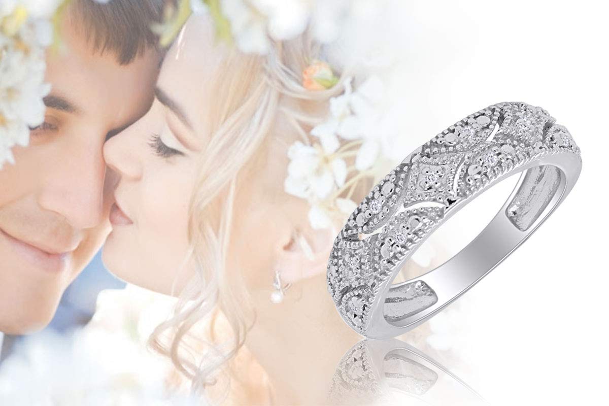 Lab Created Moissanite Wedding Band Ring for Women