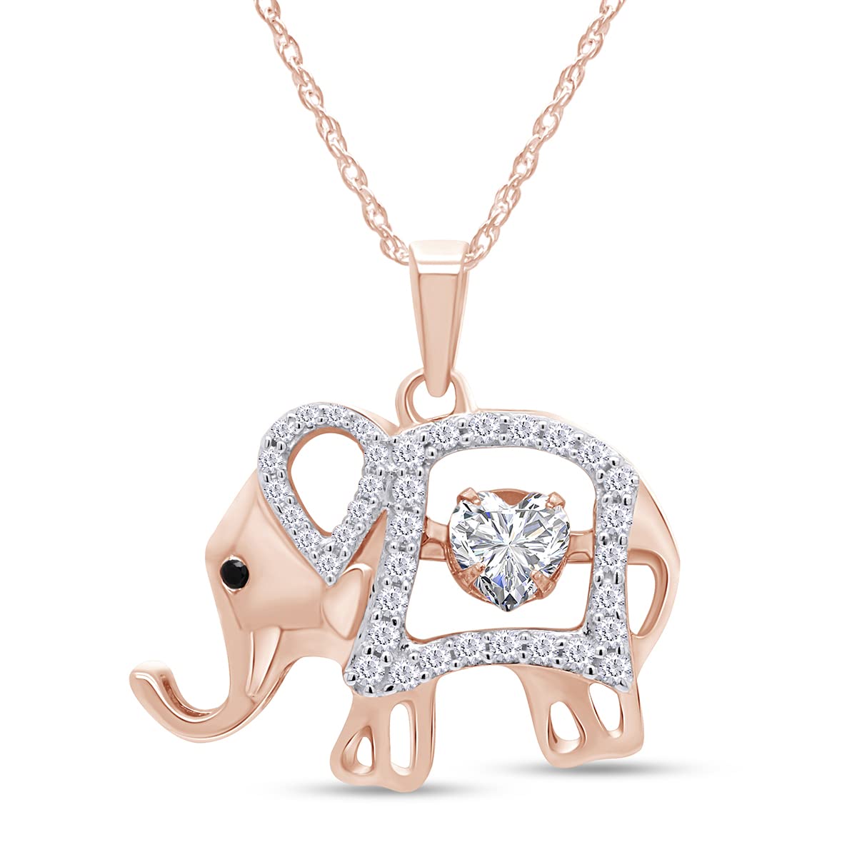 Elephant Pendant Necklace Sterling Silver