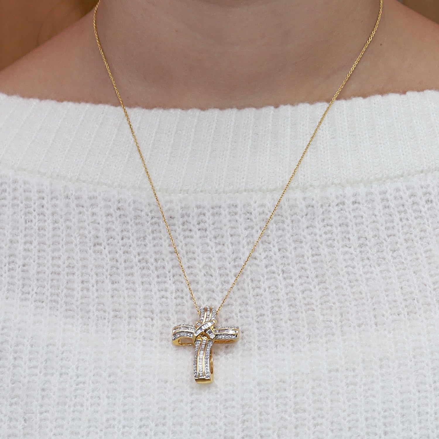 Infinity Cross Lab Created Moissanite Pendant Necklace