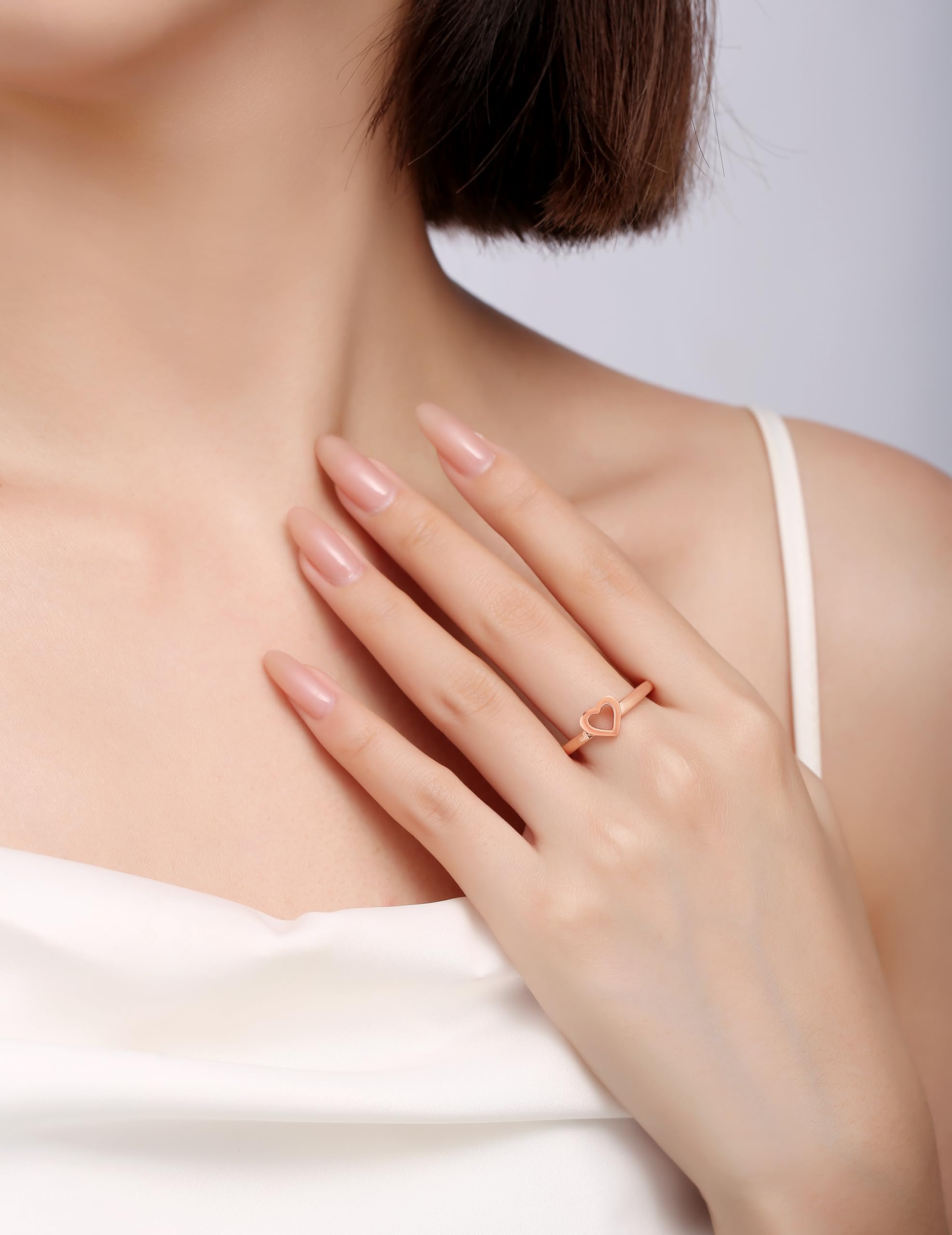 14K Gold Over Sterling Silver Open Heart Ring Gift For Her
