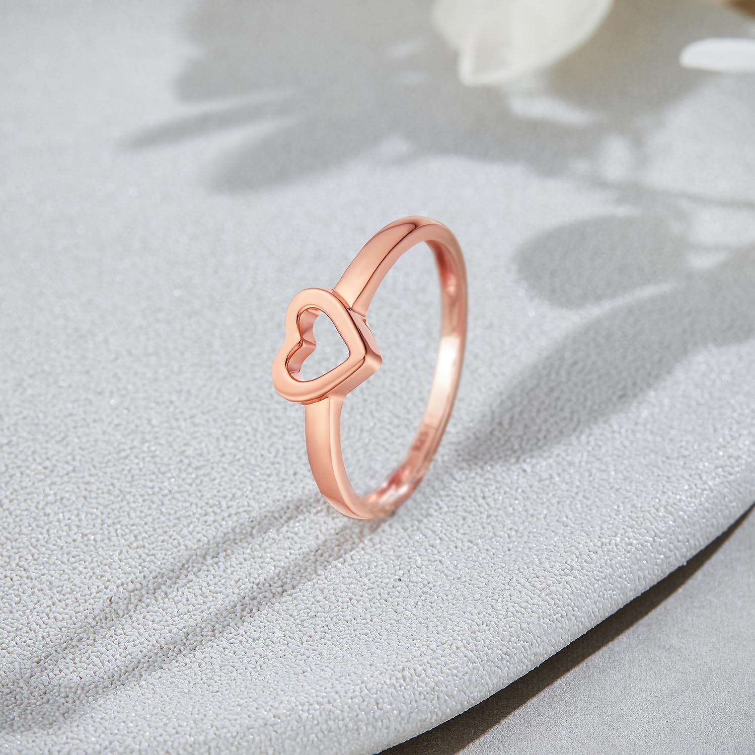 14K Gold Over Sterling Silver Open Heart Ring Gift For Her