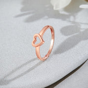 14K Gold Over Sterling Silver Open Heart Ring Gift For Her
