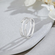 Cathedral Guard Enhancer Wedding Ring Cubic Zirconia Sterling Silver