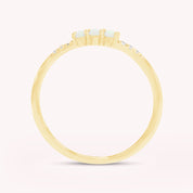 3 Stone Stackable Ring Simulated Opal & Cubic Zirconia